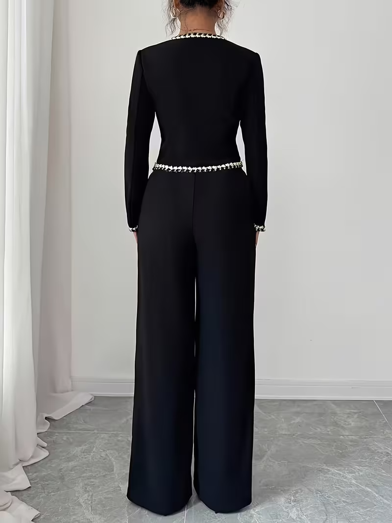 Damski Komplet Kurtka Zapinana na Guziki i Spodnie