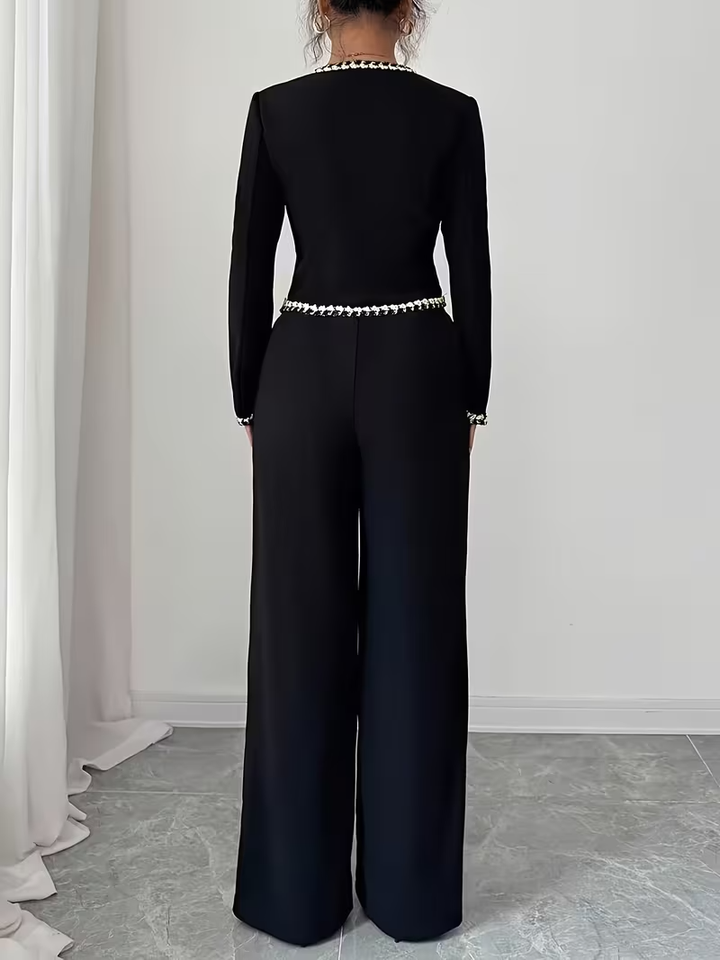 Damski Komplet Kurtka Zapinana na Guziki i Spodnie