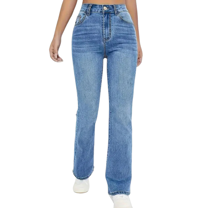 Damskie Jeansy z Wysokim Stanem i Pięcioma Kieszeniami