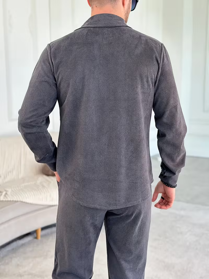 Męski Komplet z Topem z Długim Rękawem i Spodniami