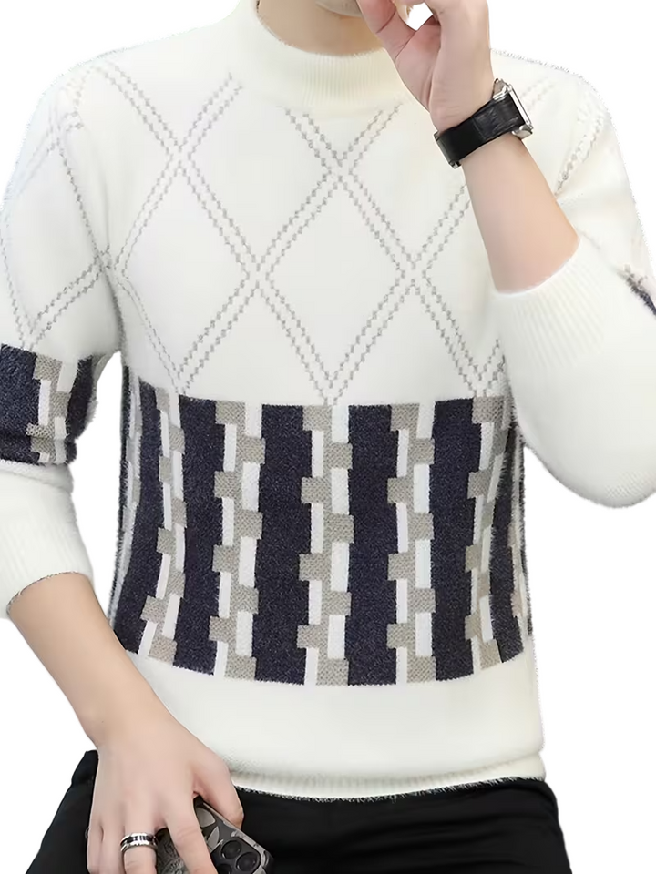 Męski Sweter z Geometrycznym Wzorem