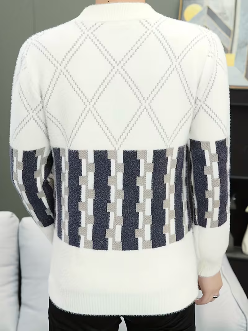 Męski Sweter z Geometrycznym Wzorem