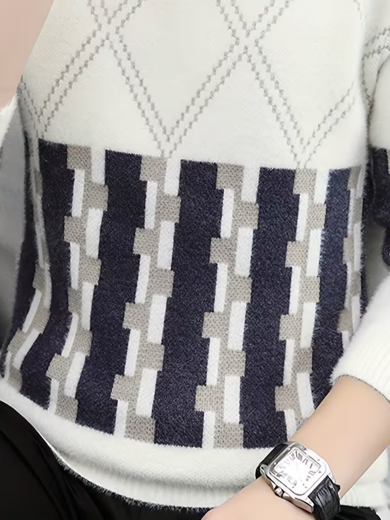 Męski Sweter z Geometrycznym Wzorem